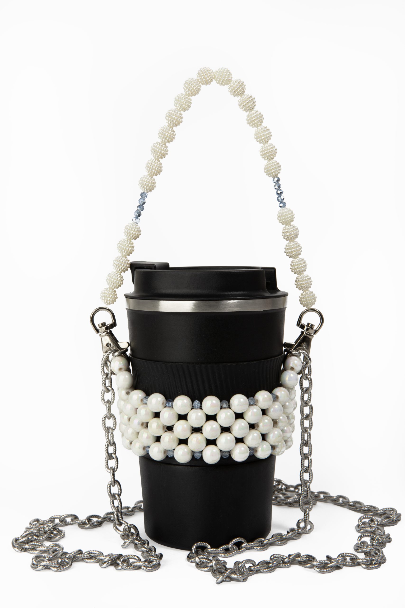 Λευκό χειροποίητο cup holder, frosted harmony - Image 2