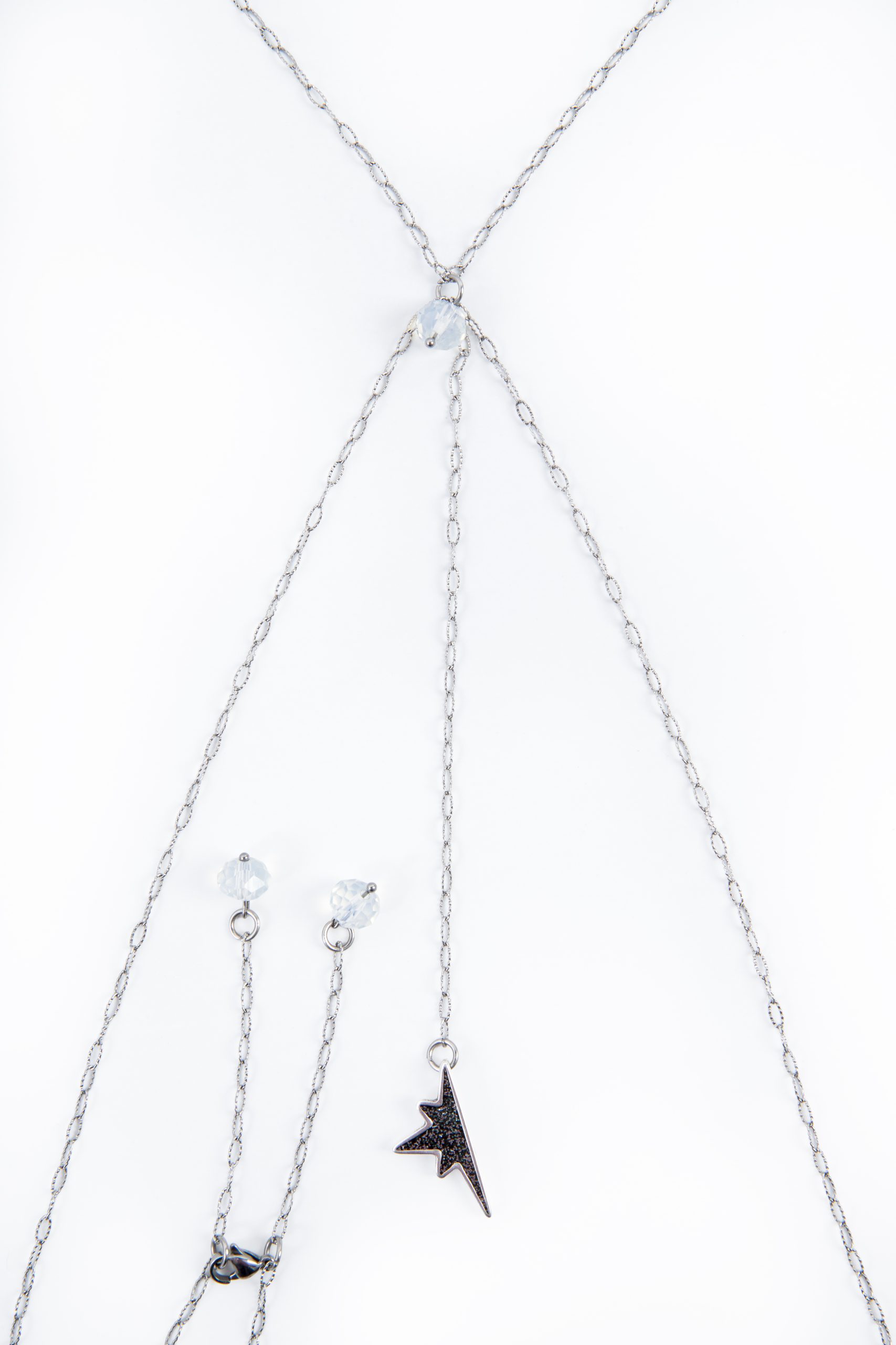 Crystal whisper χειροποίητη αλυσίδα σώματος (σετ)